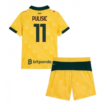 Billige Fotballdrakt AC Milan Christian Pulisic #11 Replika Tredjedraktsett Barn 2025-26 Kortermet (med bukser)